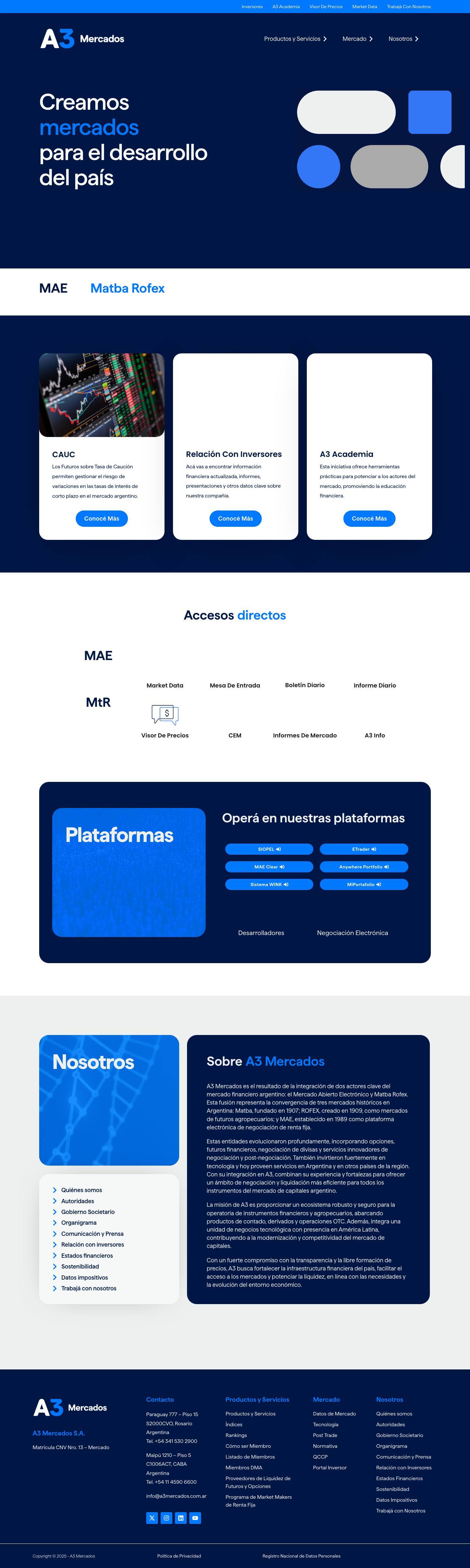 Inicio - A3 Mercados - Full Screenshot