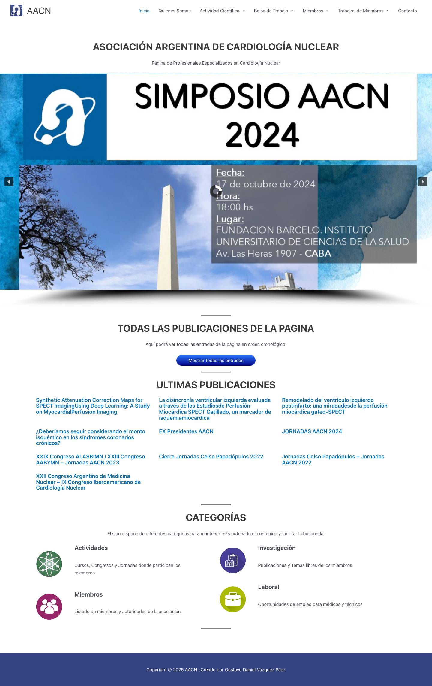 AACN – Asociación Argentina de Cardiología Nuclear - Full Screenshot