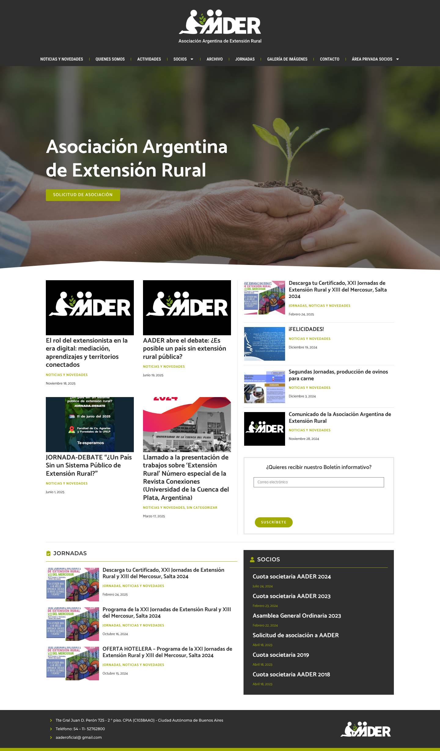 Inicio - AADER - Full Screenshot