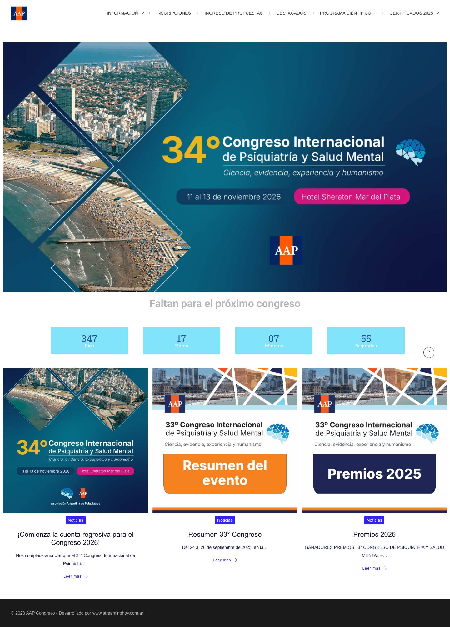 Congreso AAP – Asociación Argentina de Psiquiatras - Full Screenshot