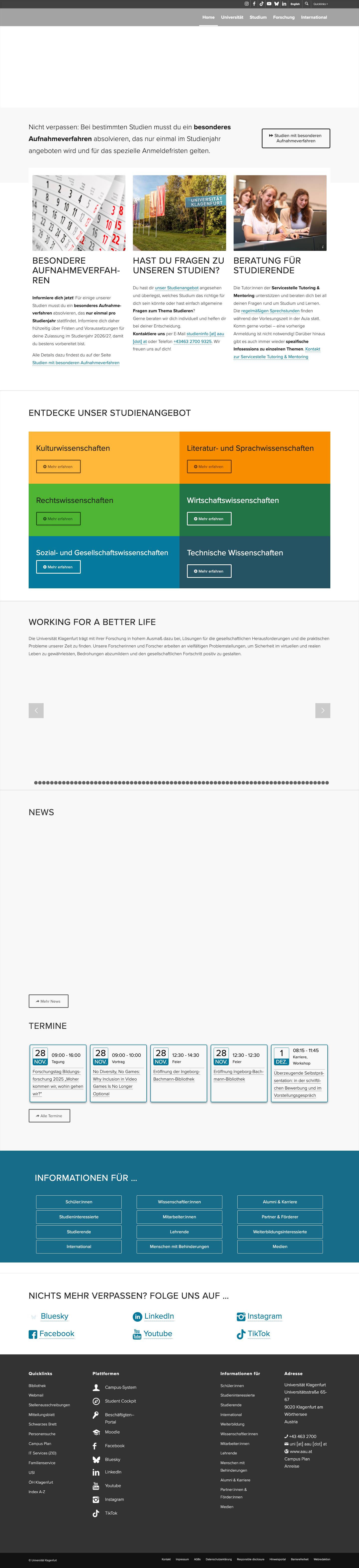 Universität KlagenfurtInfoInfoInfoZurückWeiterNachrichtenleiste öffnen - Full Screenshot