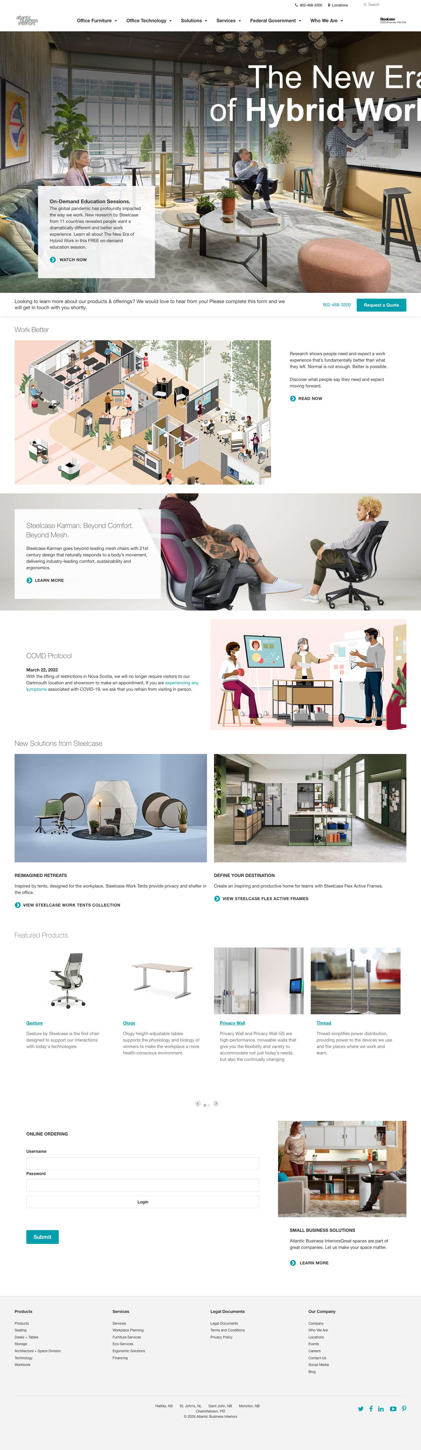 Office Furniture + Technology | Atlantic Business Interiors| - Full Screenshot