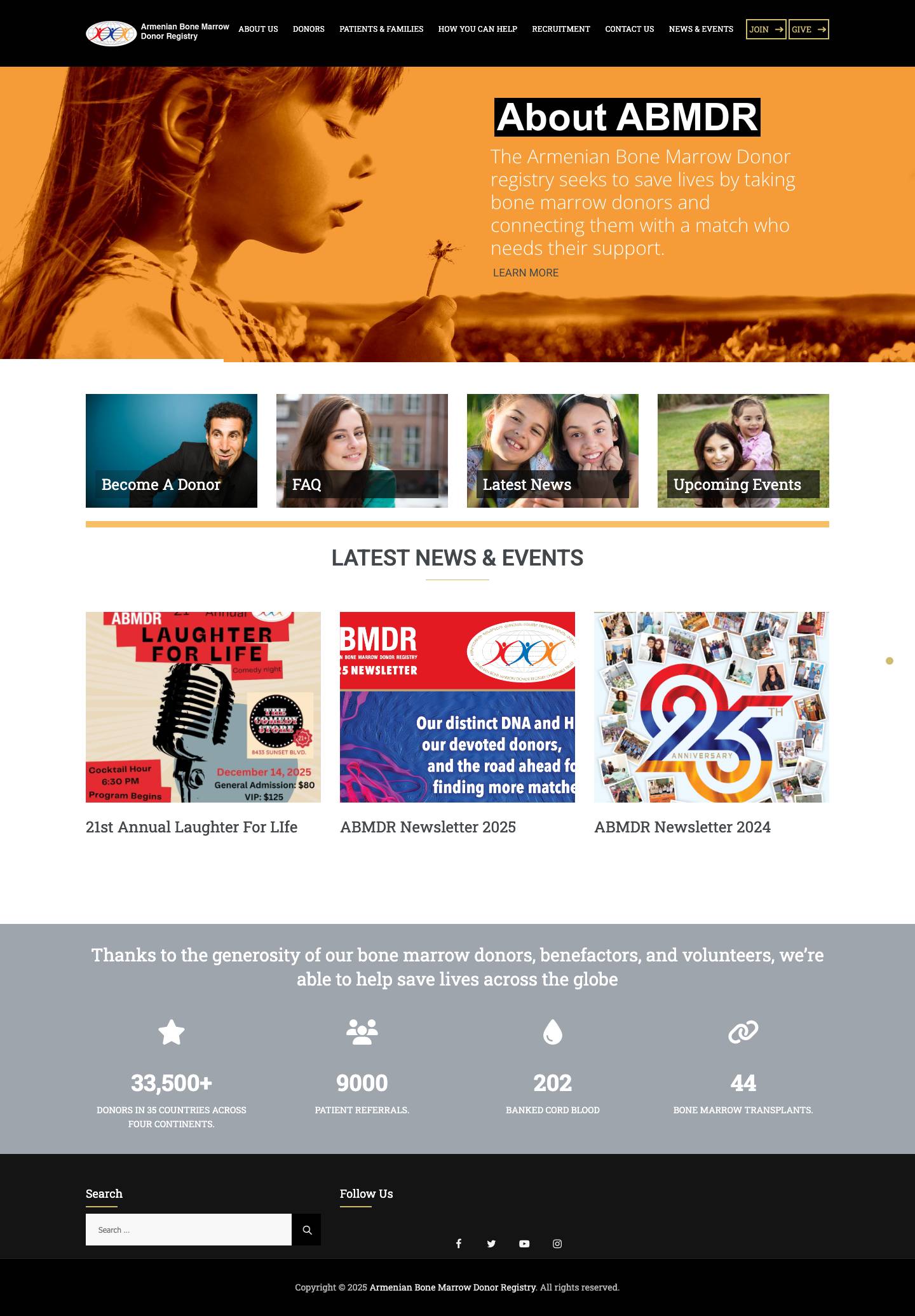 ABMDR : Armenian Bone Marrow Donor Registry - Full Screenshot