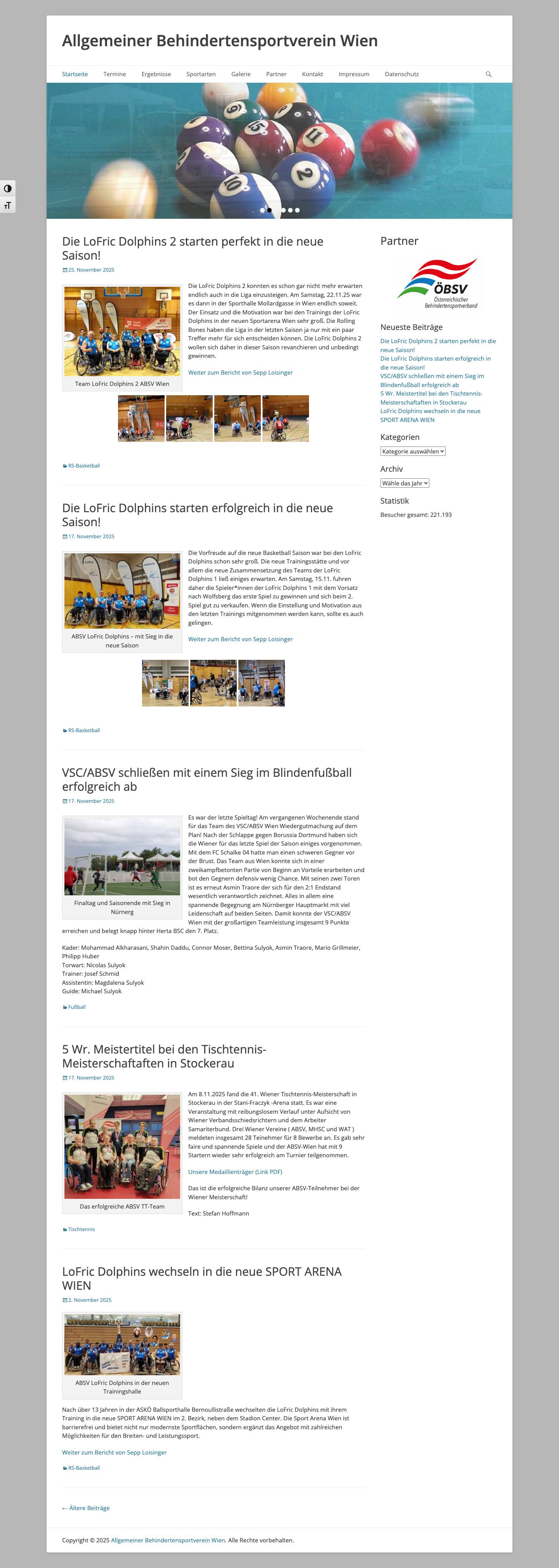 Allgemeiner Behindertensportverein Wien - Full Screenshot