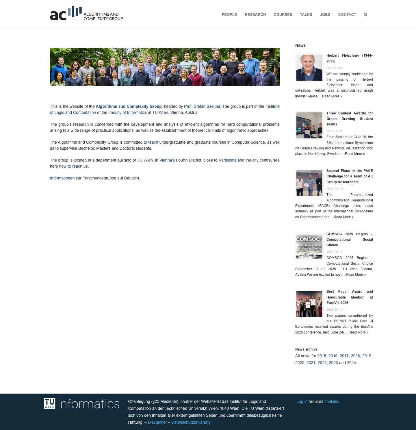 Algorithms and Complexity Group - Full Screenshot