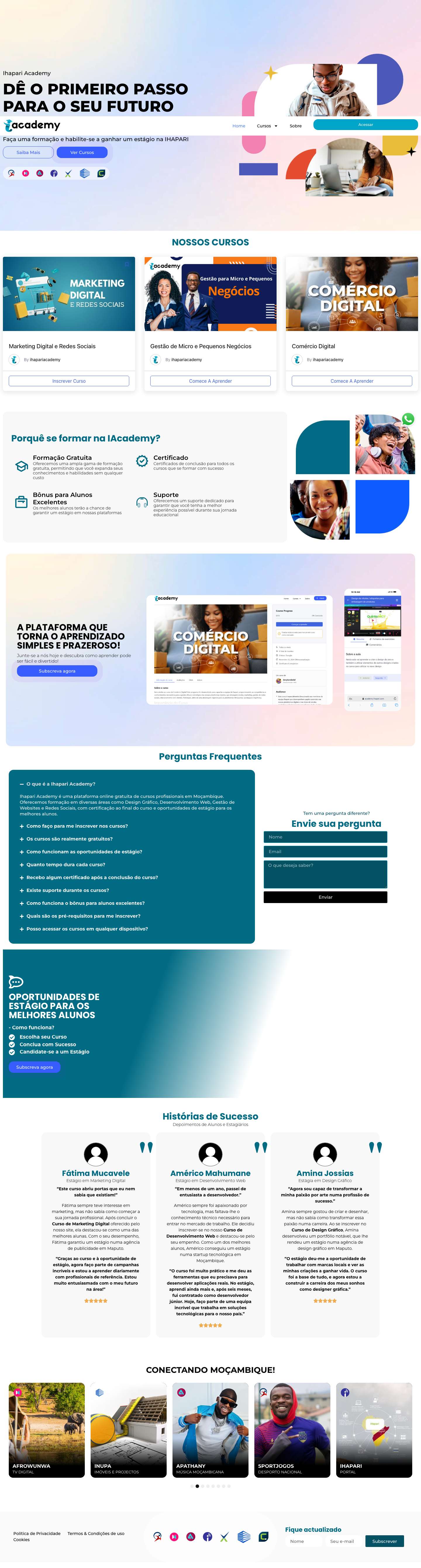 IHAPARI ACADEMY – Cursos online - Full Screenshot