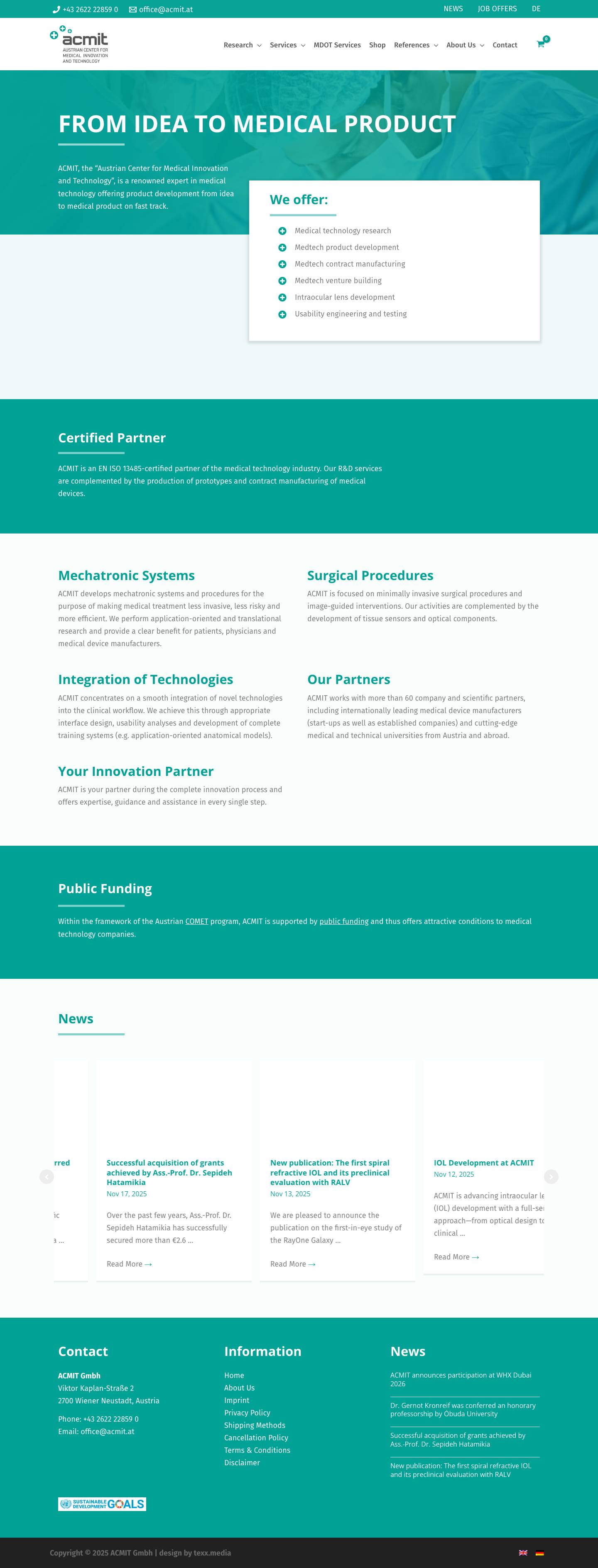 ACMIT.at - From Idea to Clinical Use Email - Full Screenshot