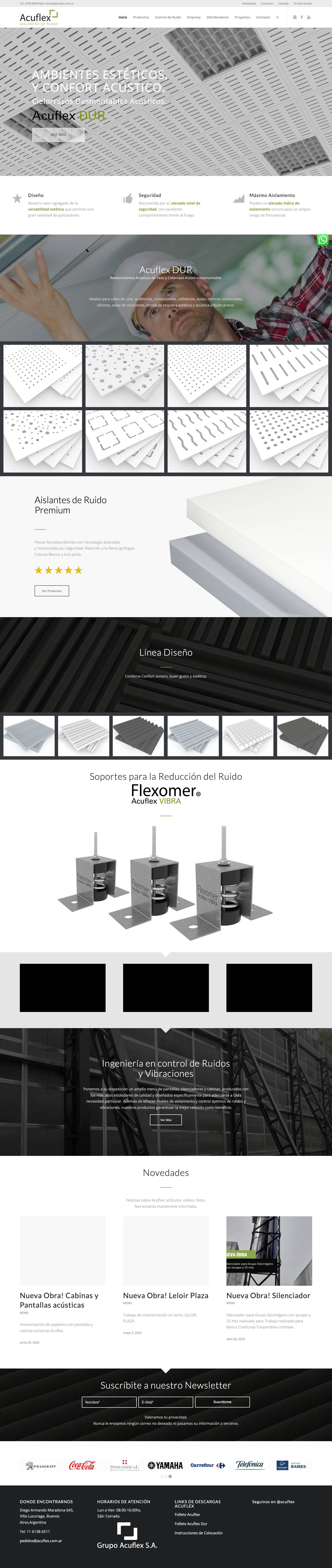 Acuflex – Aislantes de Ruido - Full Screenshot