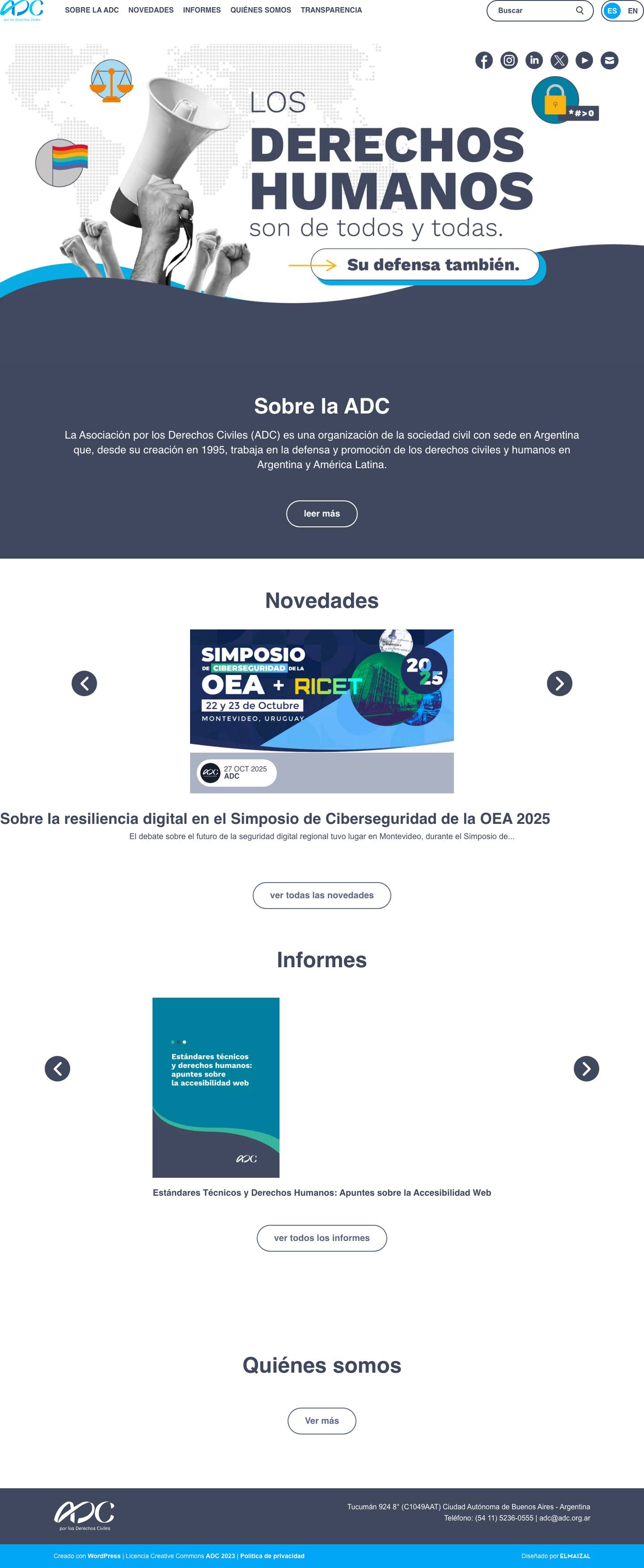Asociación por los Derechos Civiles - Full Screenshot