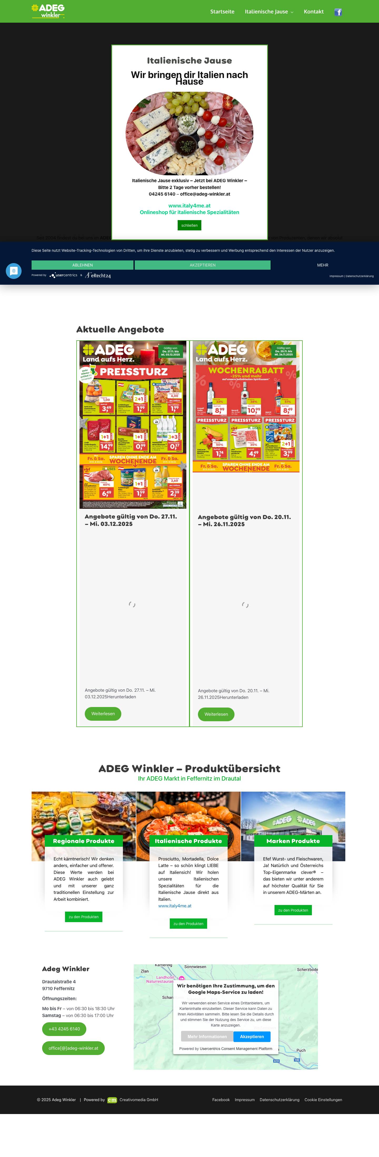 ADEG Winkler | ADEG in Feffernitz im Drautal - Regional seit 2004 - Full Screenshot