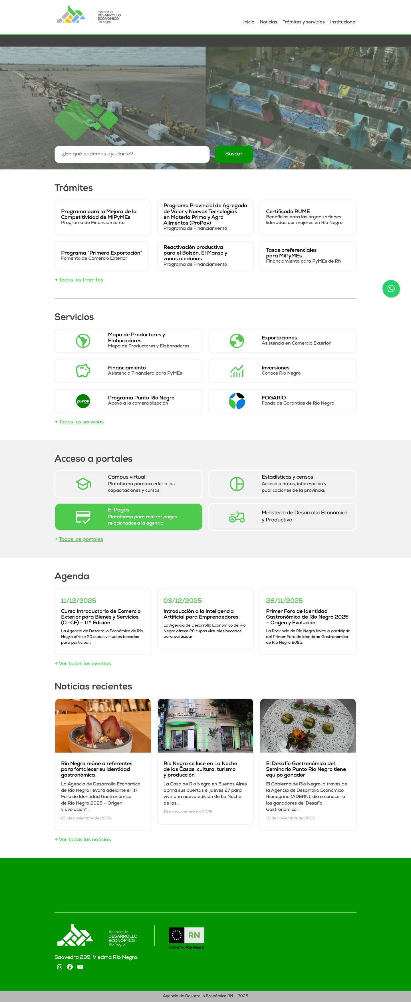 Agencia de Desarrollo Economico RN - Full Screenshot