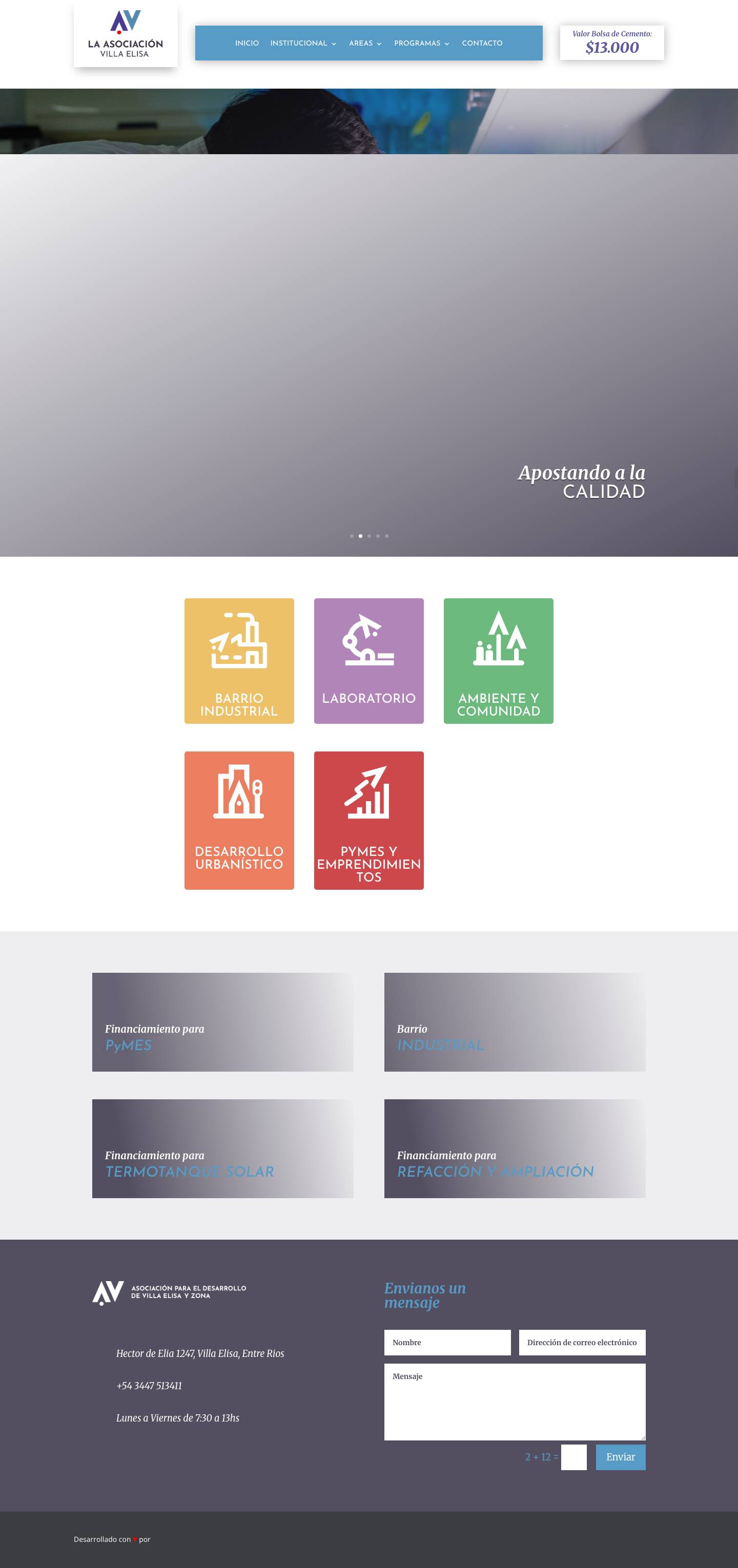 Asociación para el Desarrollo Villa Elisa y Zona | - Full Screenshot