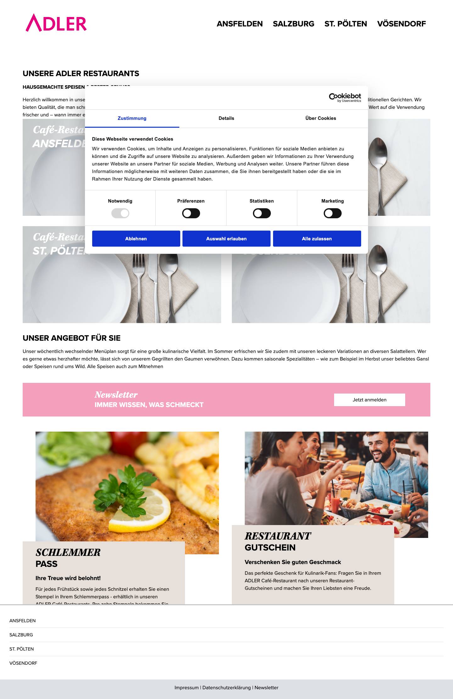 Adler Restaurants - Full Screenshot