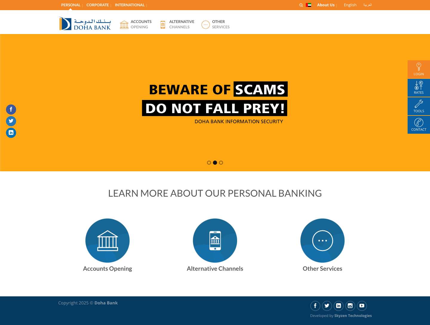 Personal - Doha Bank UAE - Full Screenshot