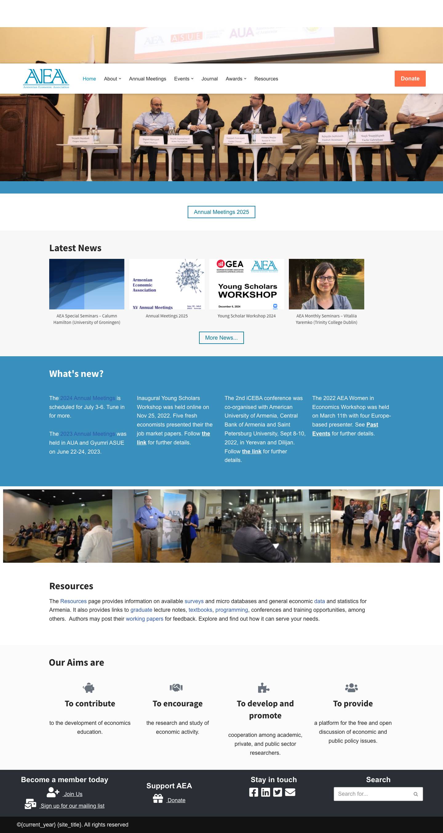 Armenian Economic Association - Full Screenshot