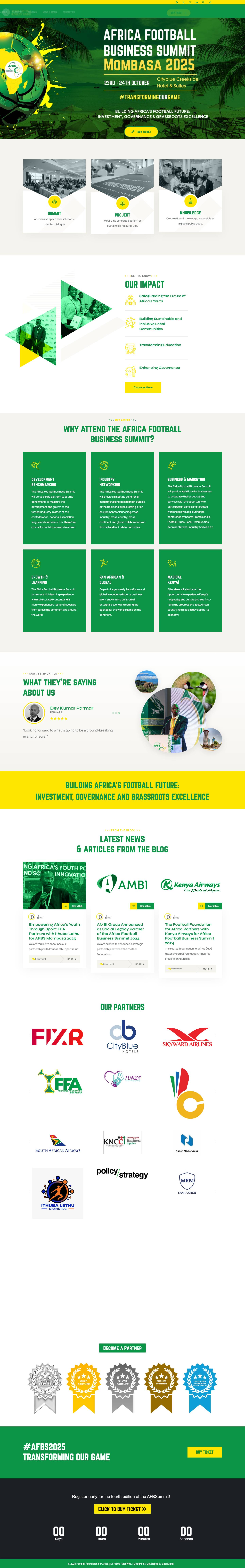 Home - Africa Football Business Summit - Full Screenshot