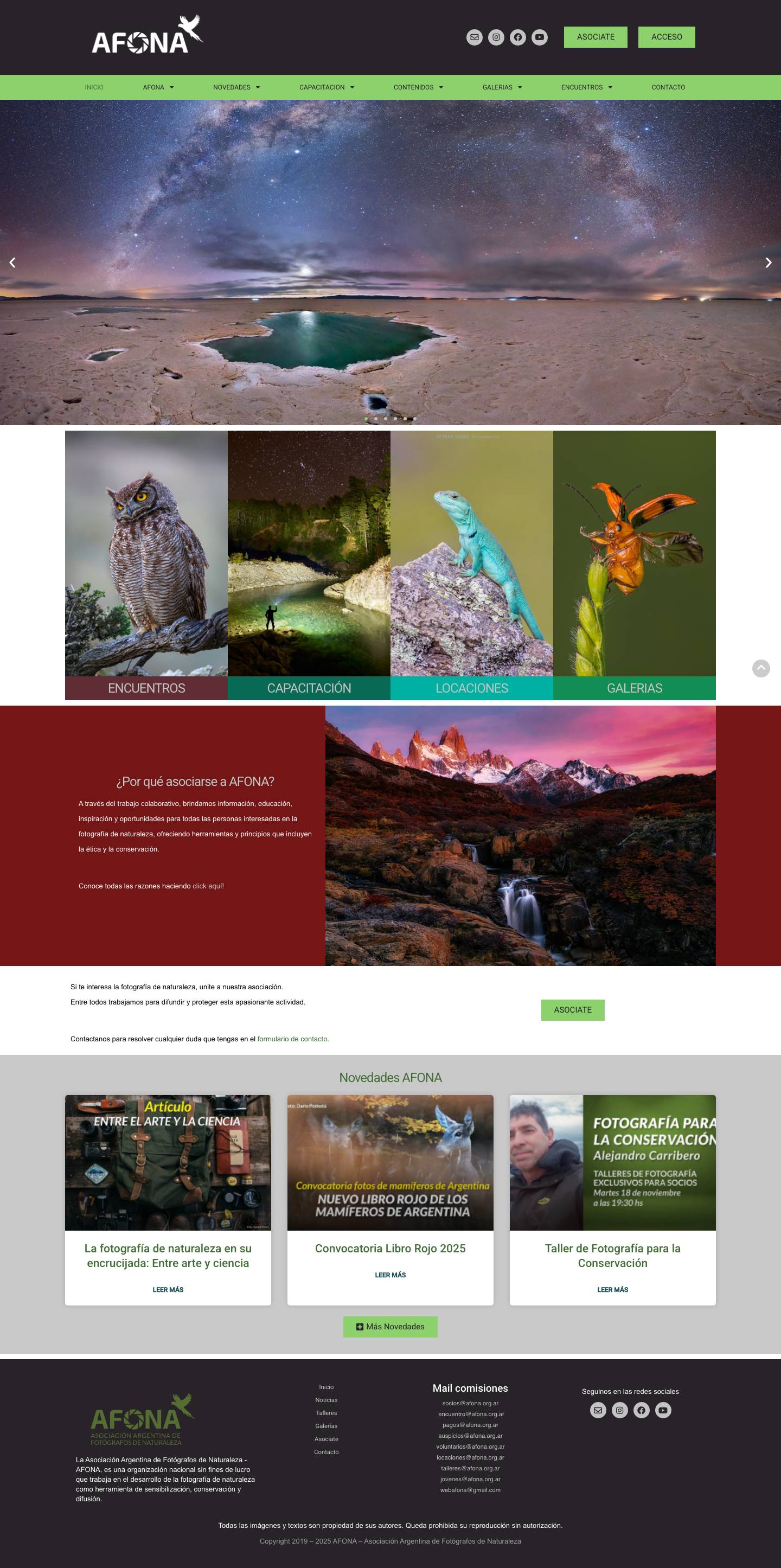 Asociación Argentina de Fotógrafos de Naturaleza – Fotografos de Naturaleza - Full Screenshot