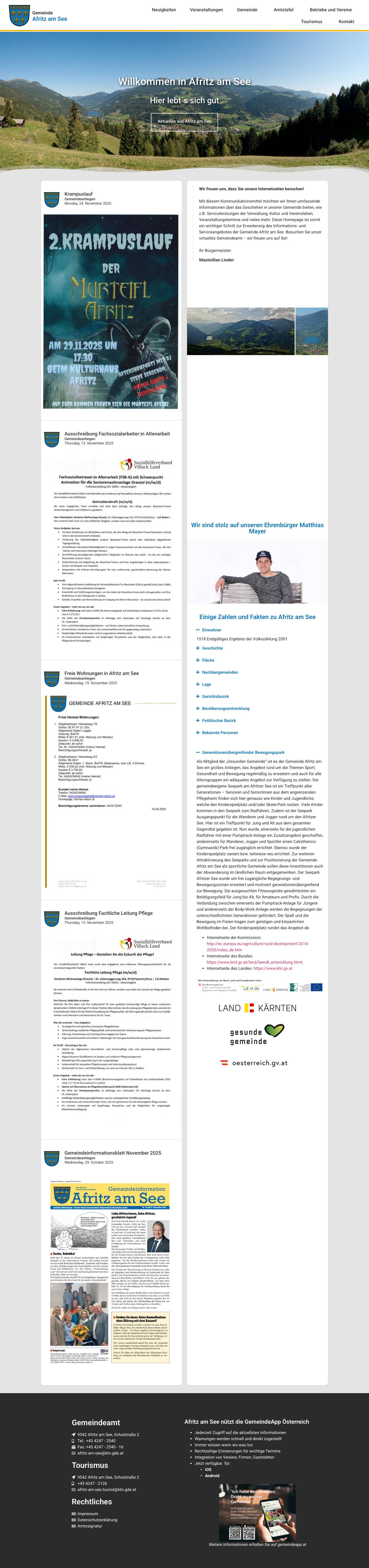 Afritz am See – Hier lebt`s sich gut - Full Screenshot