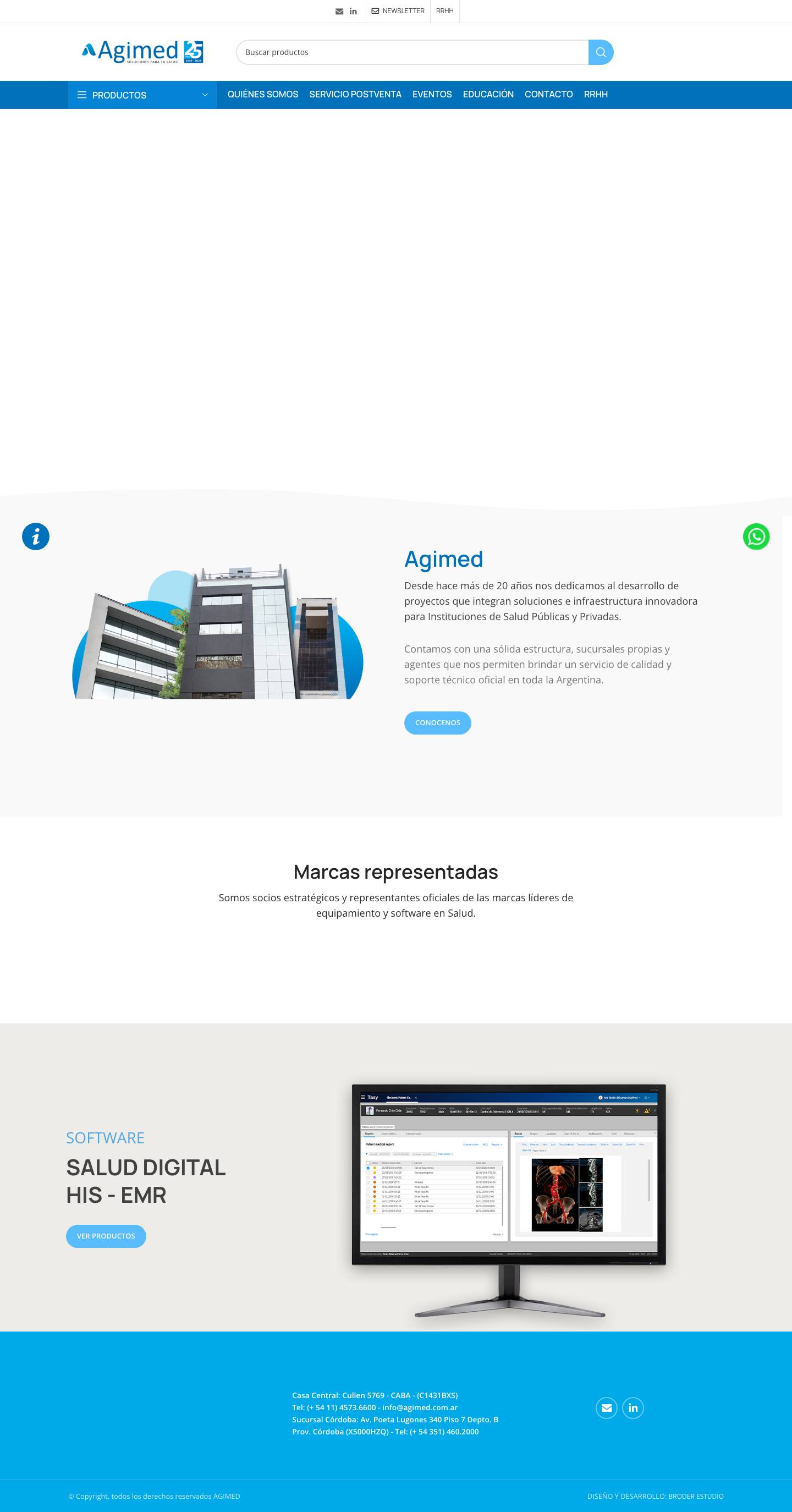 Agimed | Equipamiento Médico y Soluciones para la Salud - Argentina - Full Screenshot