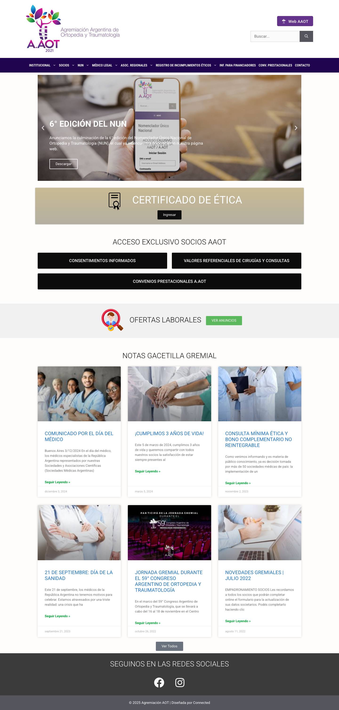 Agremiación AOT- Inicio - Full Screenshot