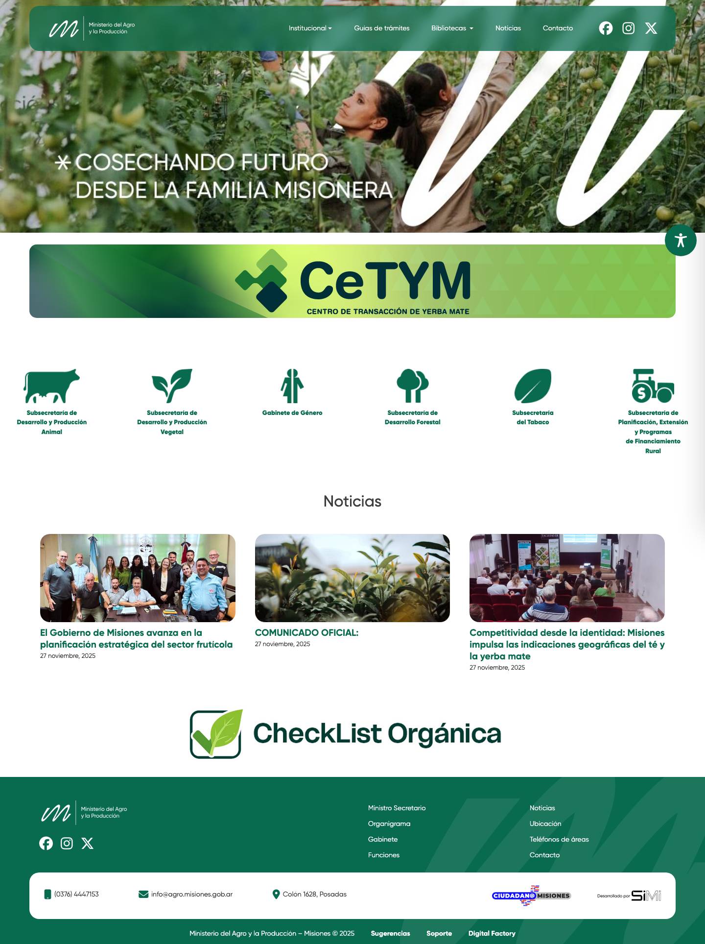 Ministerio del Agro y la Producción - Ministerio del Agro y la Producción - Misiones Ministerio del Agro y la Producción – Misiones - Full Screenshot