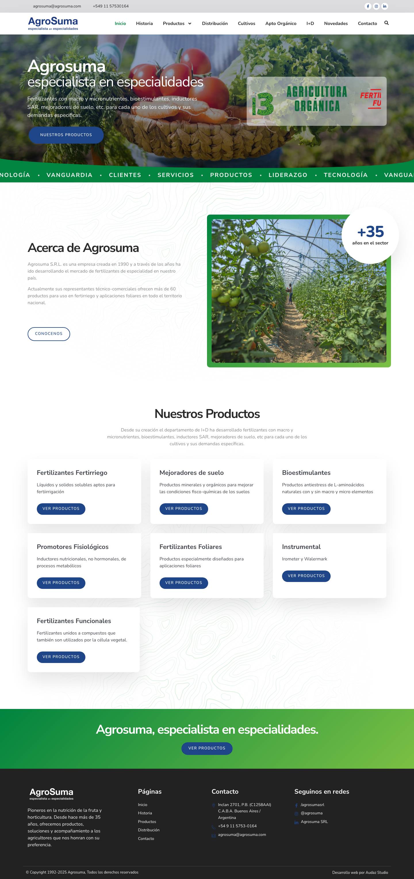 Inicio - AGROSUMA - Full Screenshot