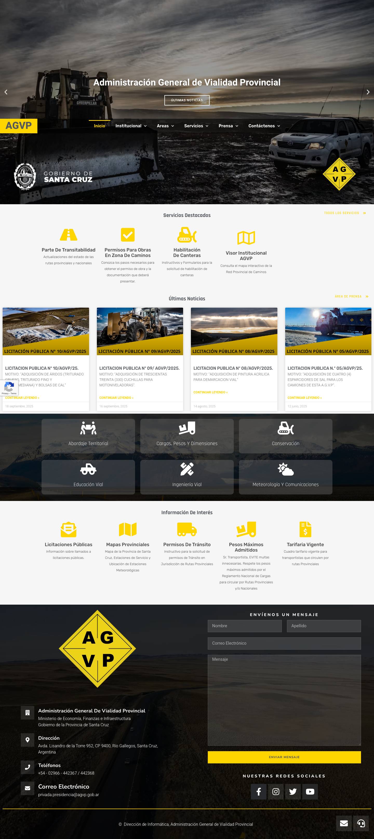 Administración General de Vialidad Provincial - Full Screenshot