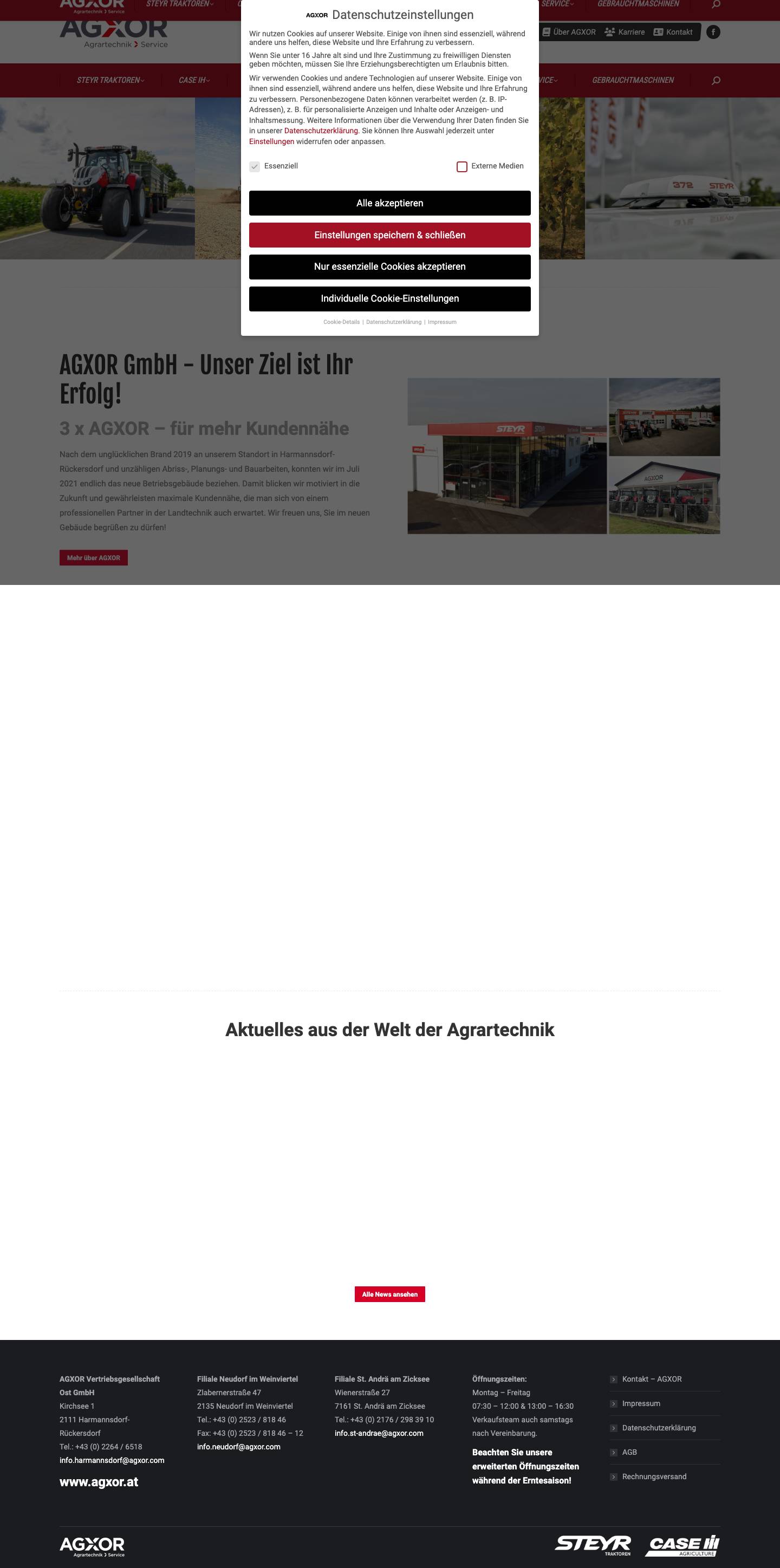 AGXOR Austria Vertriebsgesellschaft Ost GmbH  | Unser Ziel ist Ihr Erfolg! - Full Screenshot