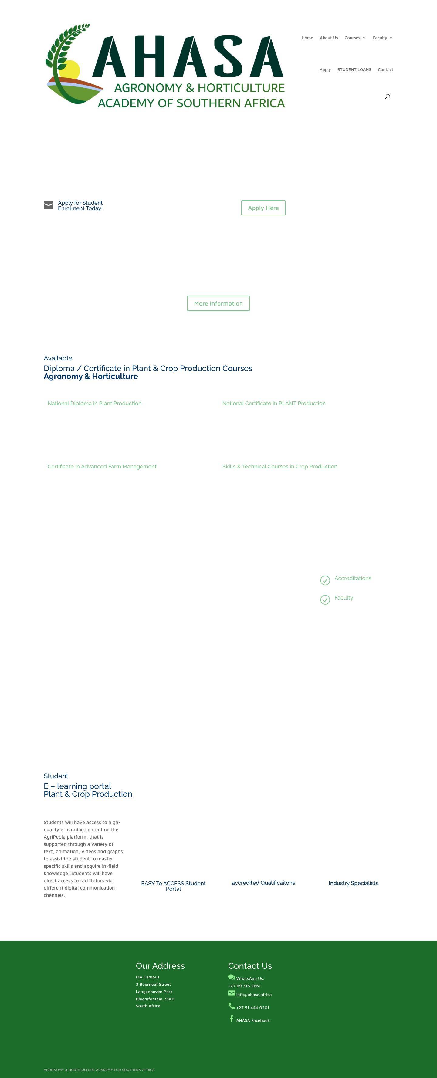 Agronomy & Horticulture | Plant & Crop Production | NQF, SAQA - Full Screenshot