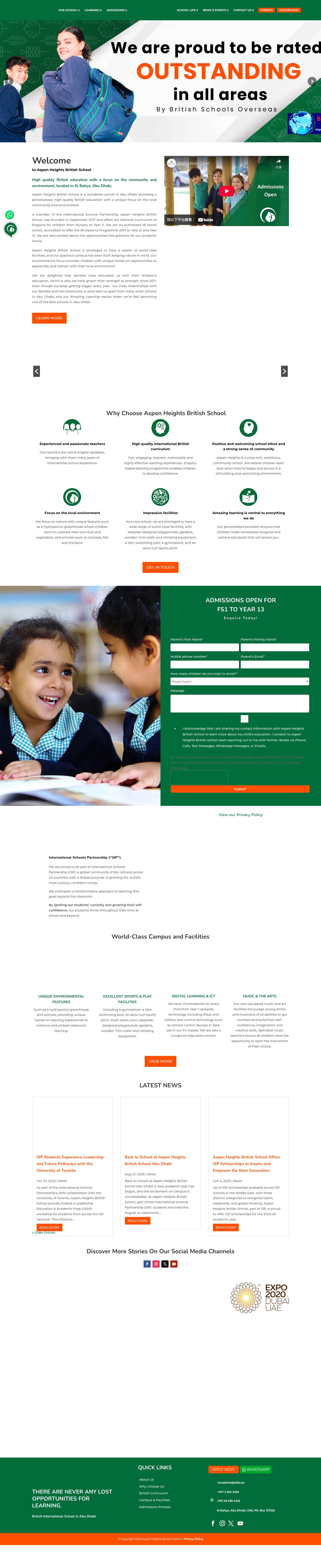 Best British Curriculum School in Abu Dhabi | Aspen Heights Britsh School - Full Screenshot