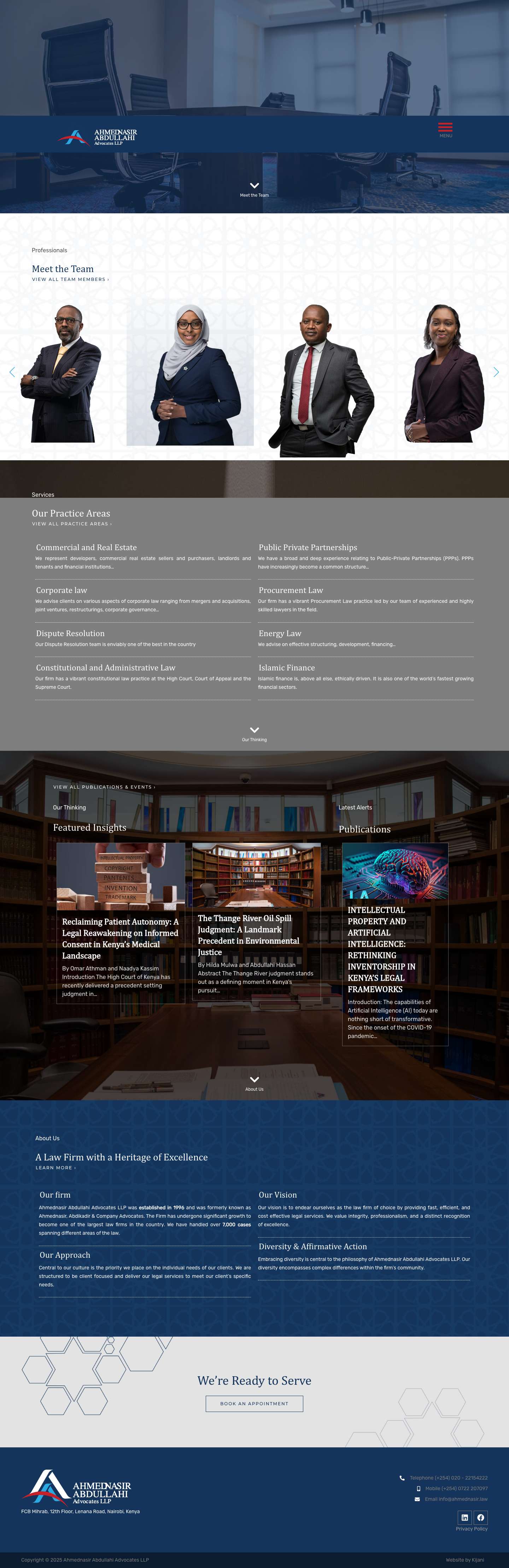 Ahmednasir Abdullahi Advocates LLP | law firm | law firm in Kenya - Full Screenshot