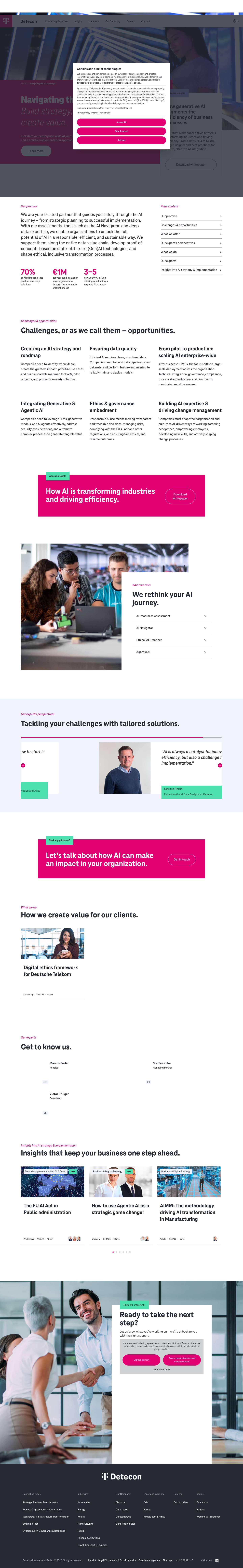 Navigating the AI Landscape - Management and Technology Consulting - Full Screenshot