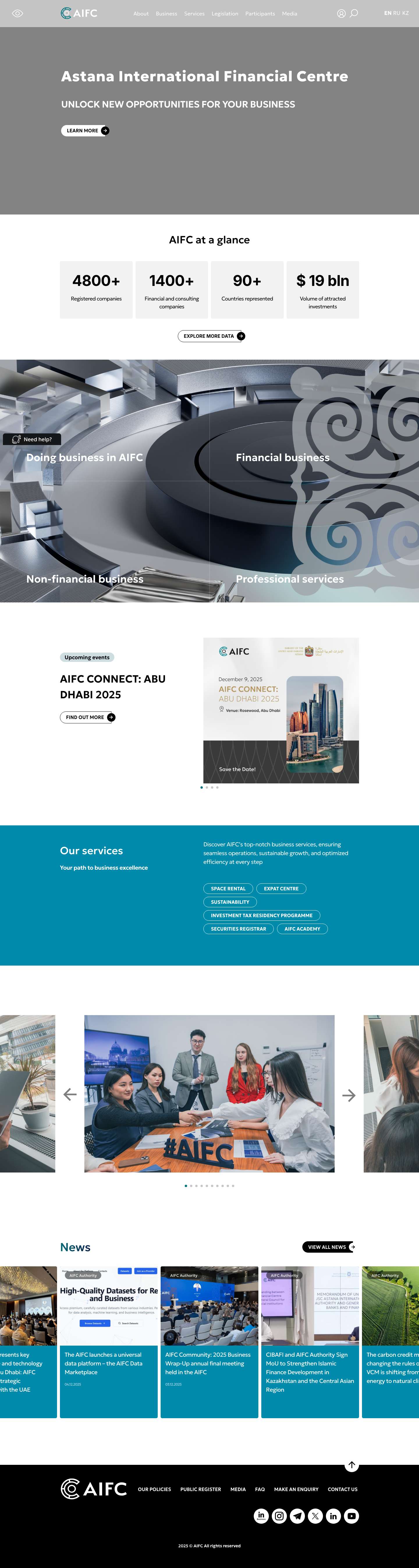 Astana International Financial Centre | AIFC - Full Screenshot