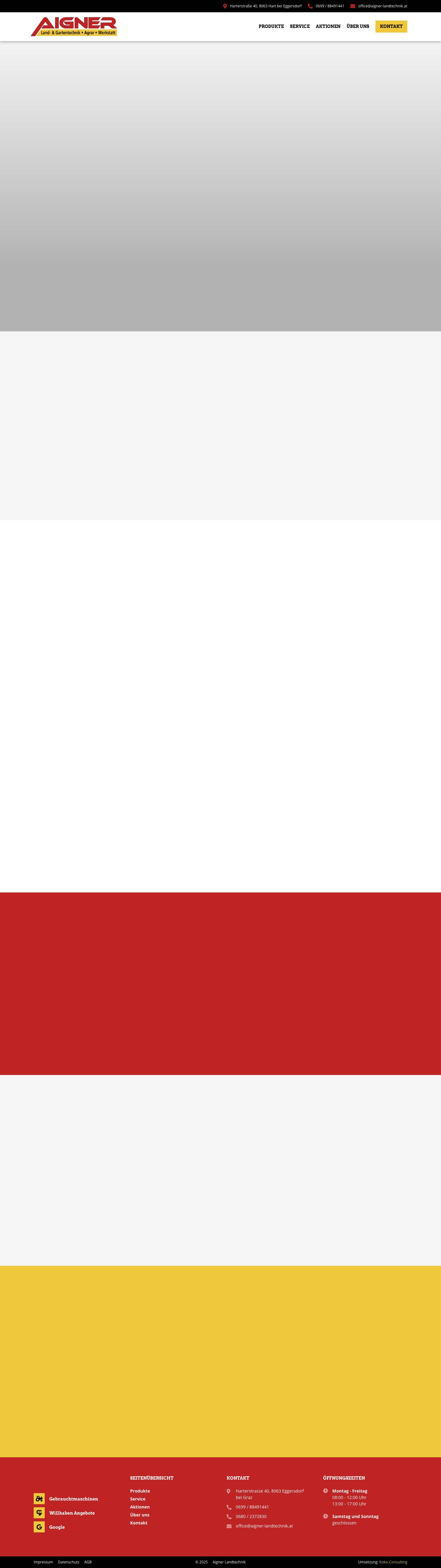 Aigner Landtechnik | Land-, Forst- und Gartenbautechnik - Full Screenshot