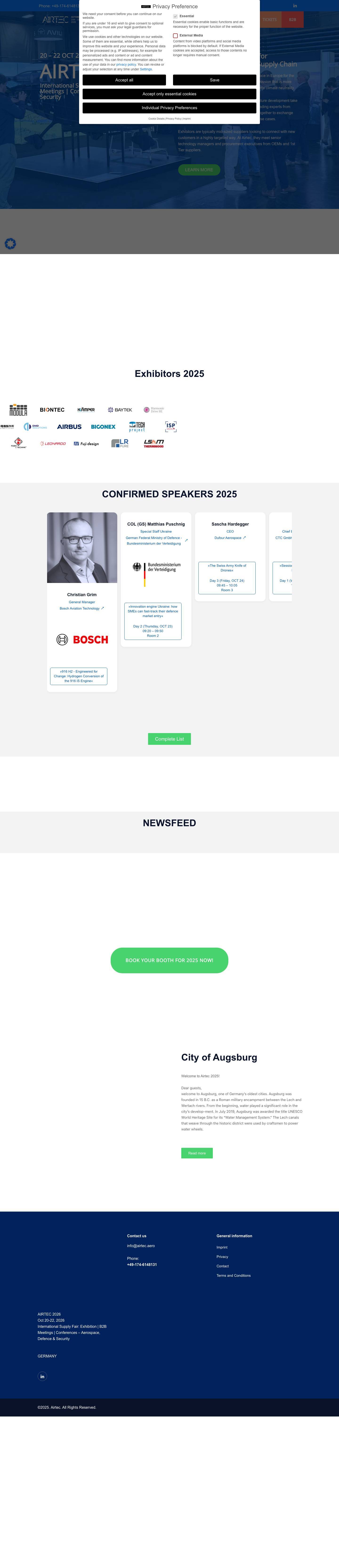 Home - 0511 - AIRTEC International Trade Fair on Aerospace, Future Air Mobility and New SpaceLogo KarussellSpeaker Widget - Full Screenshot