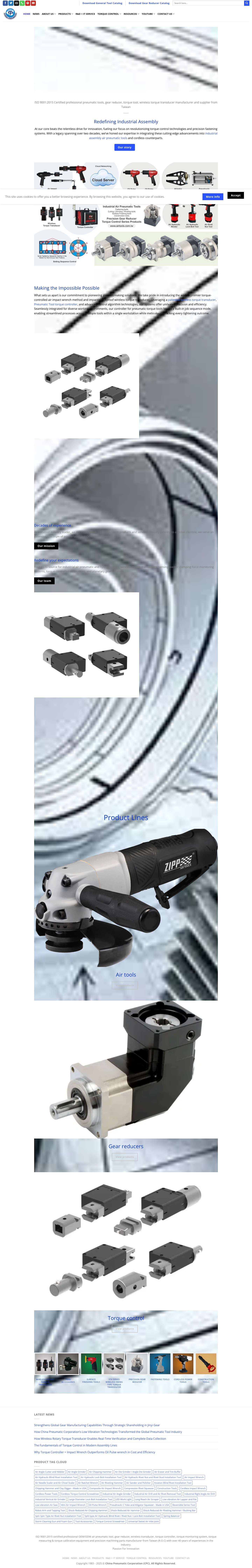 China Pneumatic Corporation (Taiwan Air tools) - Engineering the future with passion - China Pneumatic Corporation (Taiwan) - ISO certified air tool, gear reducer manufacturer & supplier from Taiwan - Full Screenshot
