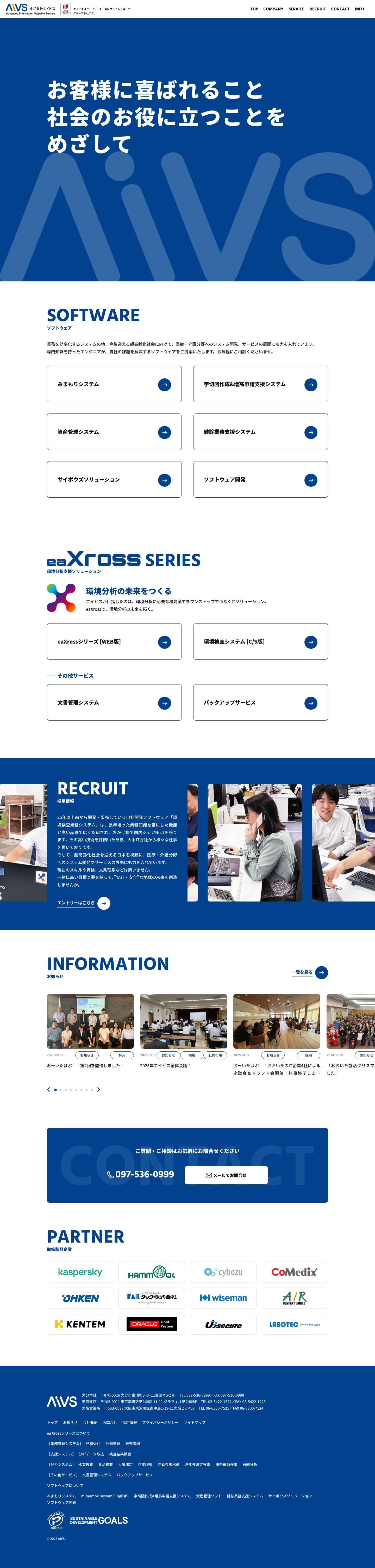 株式会社エイビス｜ソフトウェア開発・ネットワーク構築 - Full Screenshot