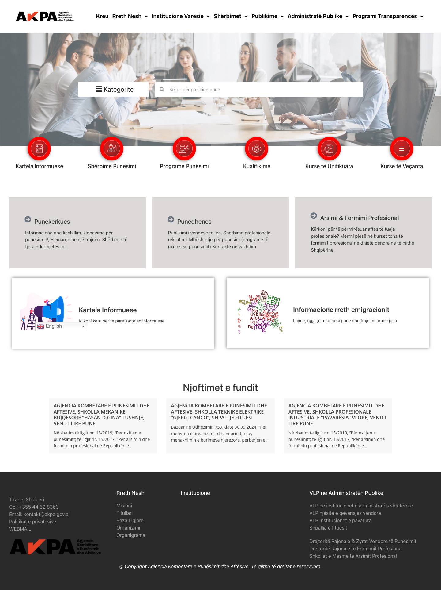 AKPA – Agjencia Kombëtare e Punësimit dhe Aftësive - Full Screenshot