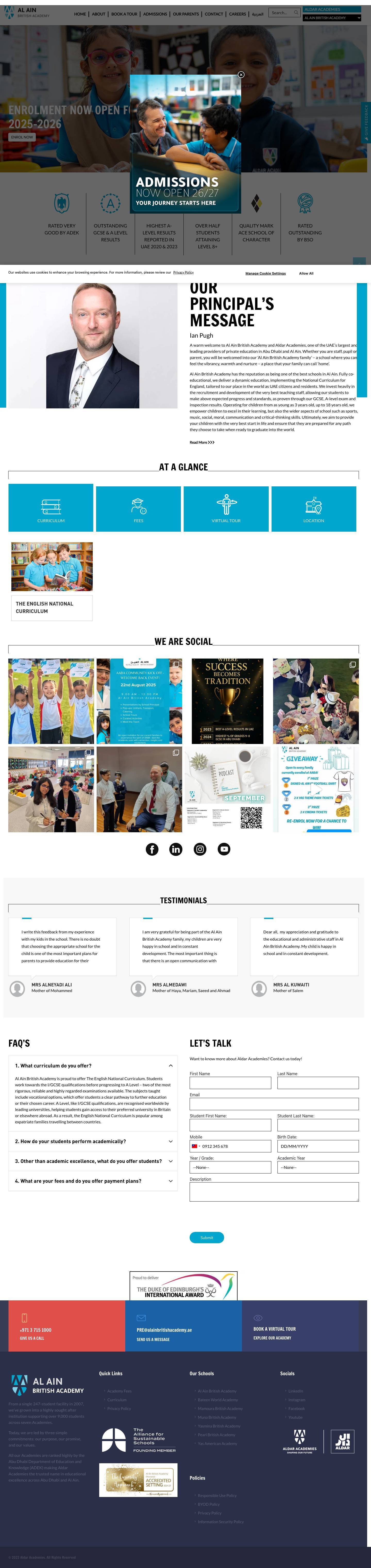 Al Ain British Academy - British Curriculum Private School in Al Ain - Full Screenshot