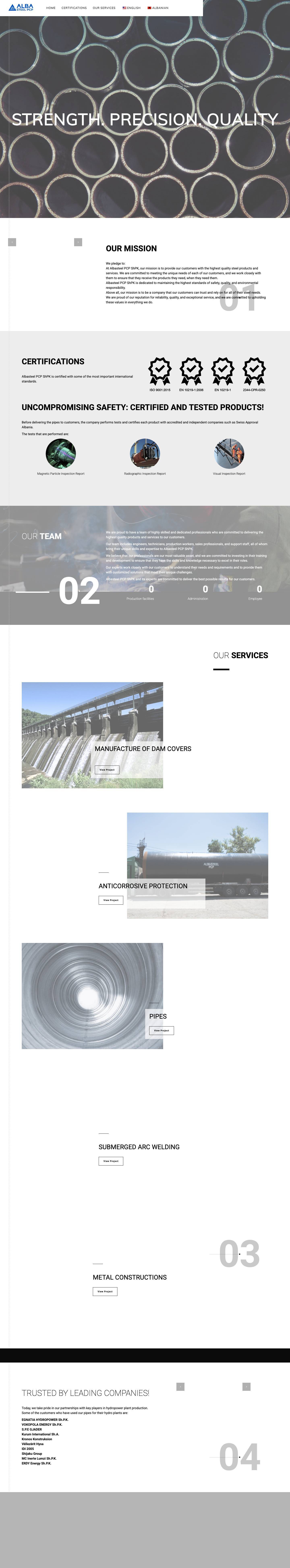 Home Image - AlbaSteel - Full Screenshot