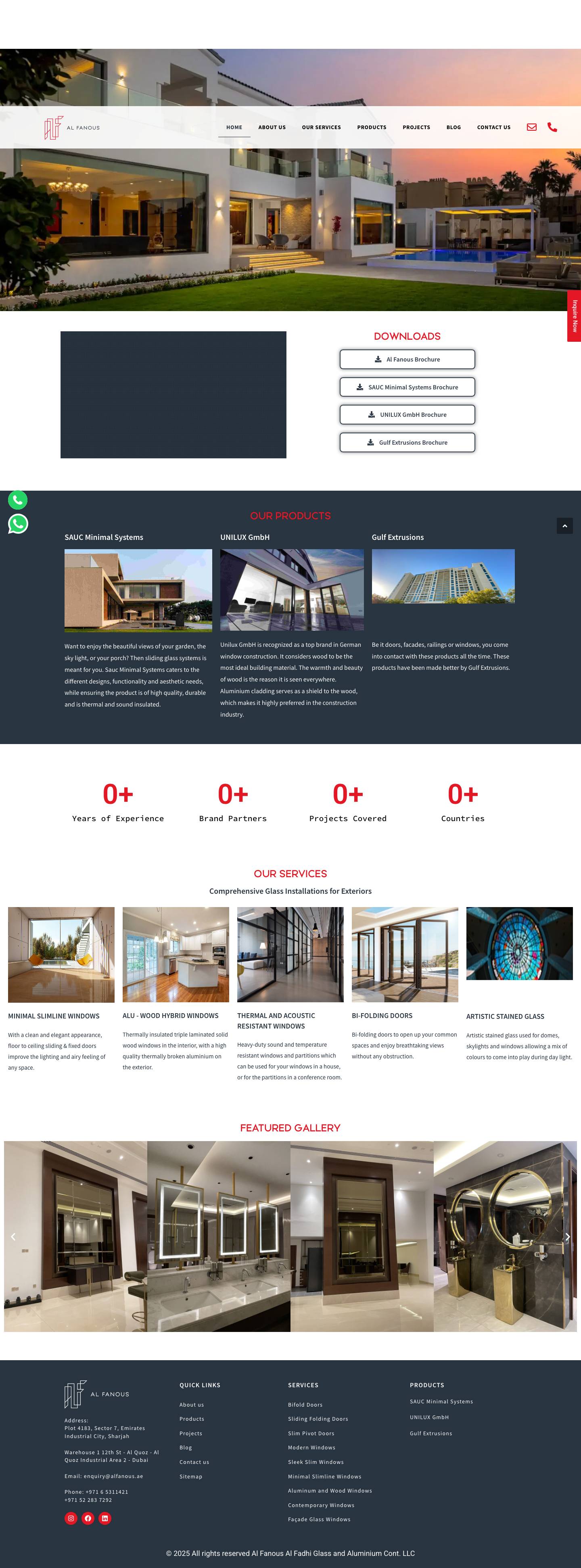 Top Quality Windows and Doors Supplier in Dubai, UAE | Al Fanous - Full Screenshot