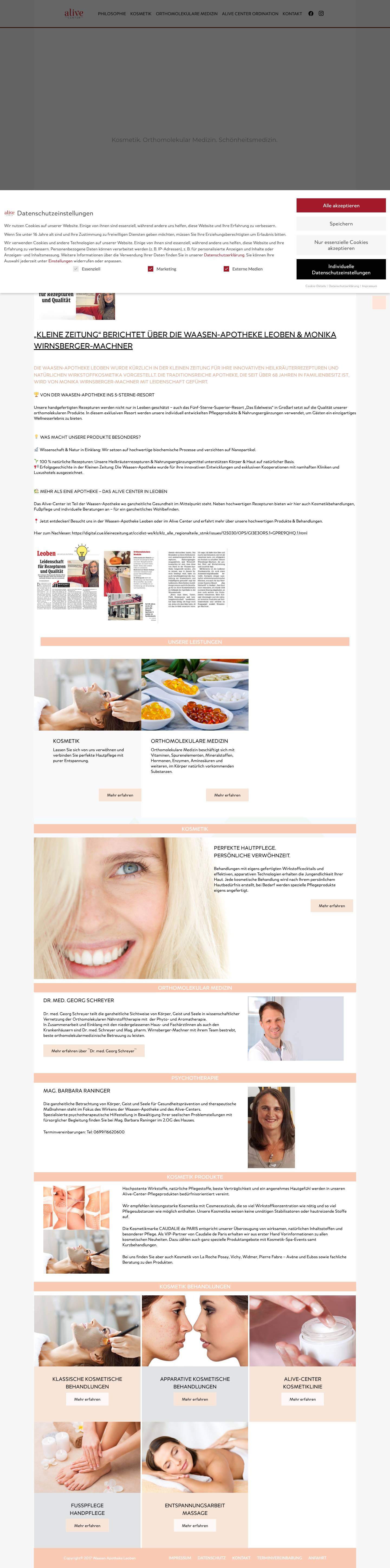 Startseite - Alive Center - Full Screenshot