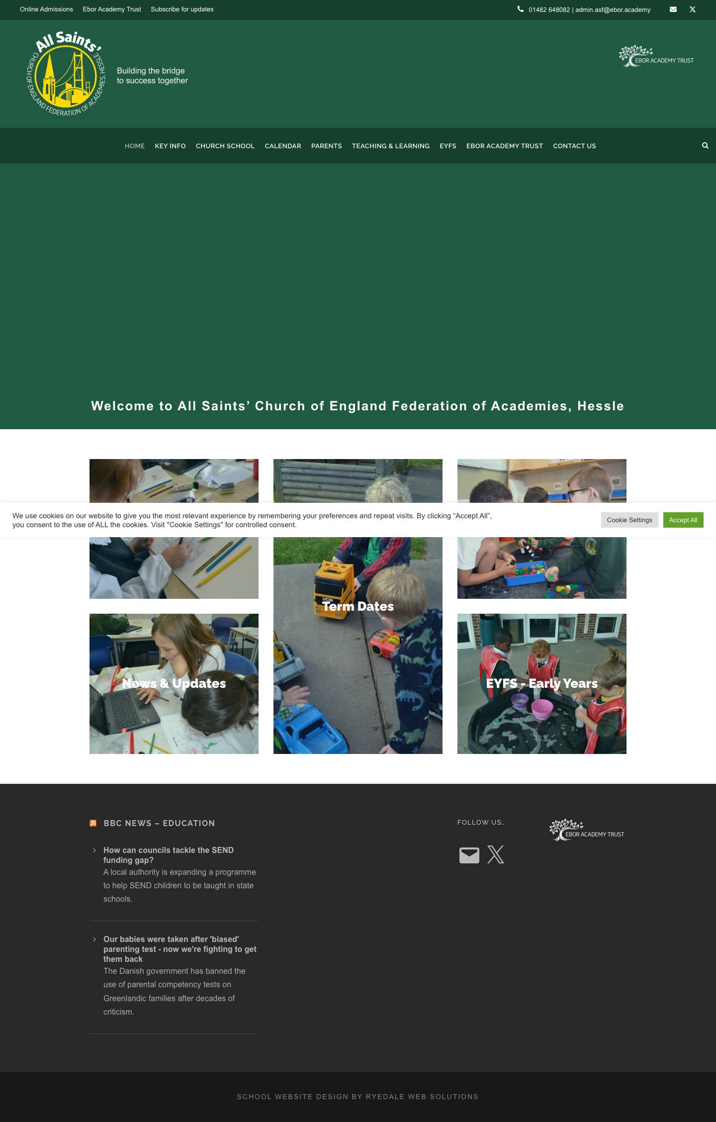 All Saints Church of England Federation of Academies Hessle – Official Academy Website - Full Screenshot