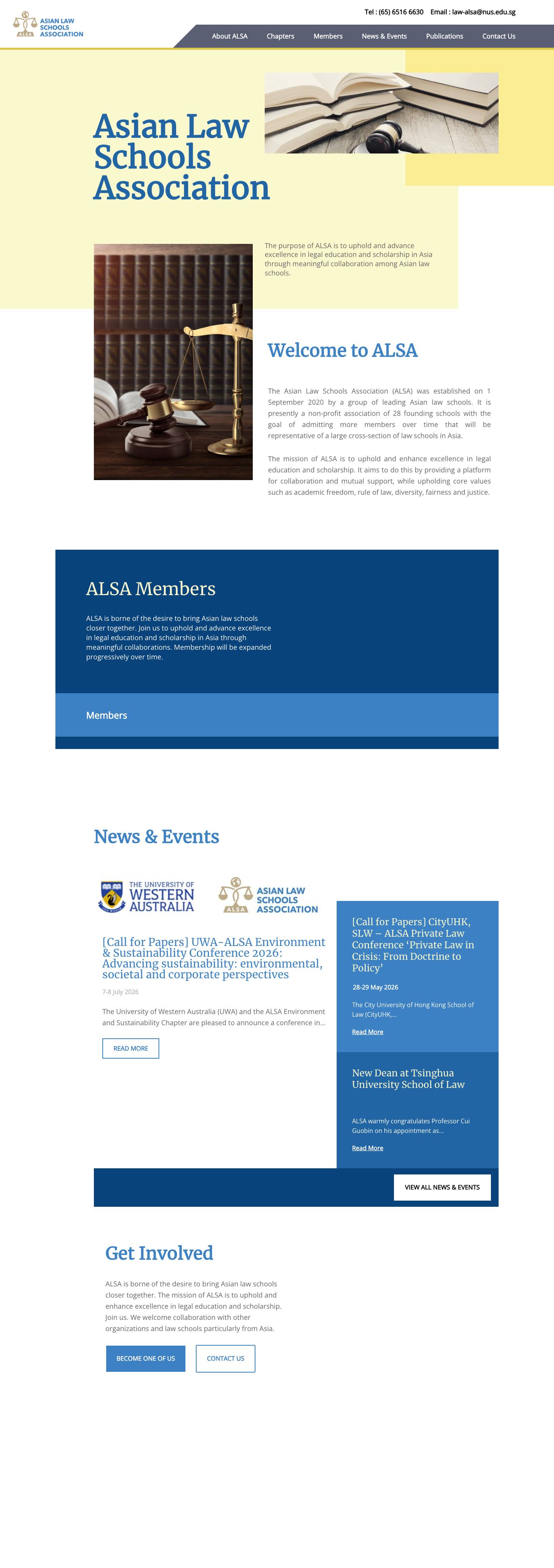 The Asian Law Schools Association - ALSA - Full Screenshot