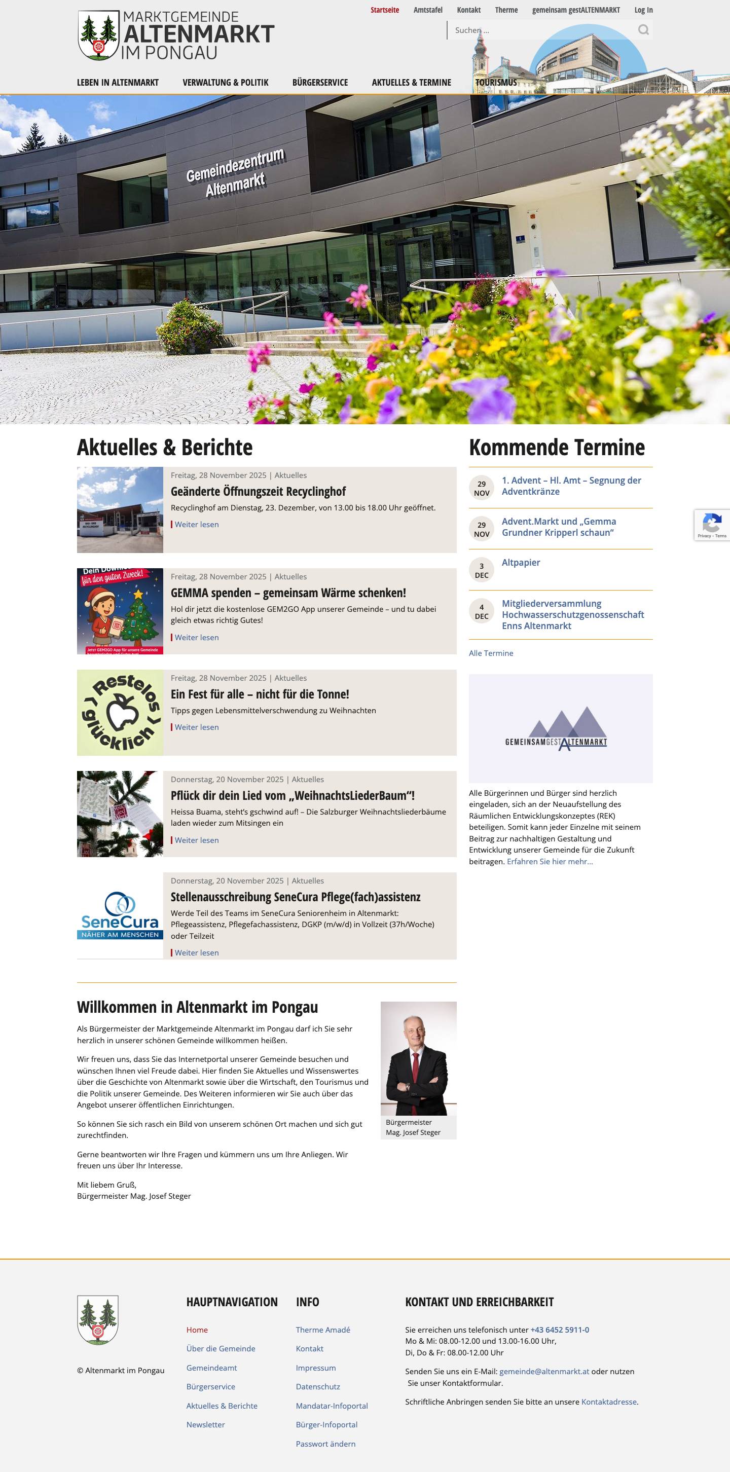 Home - Marktgemeinde Altenmarkt - Full Screenshot