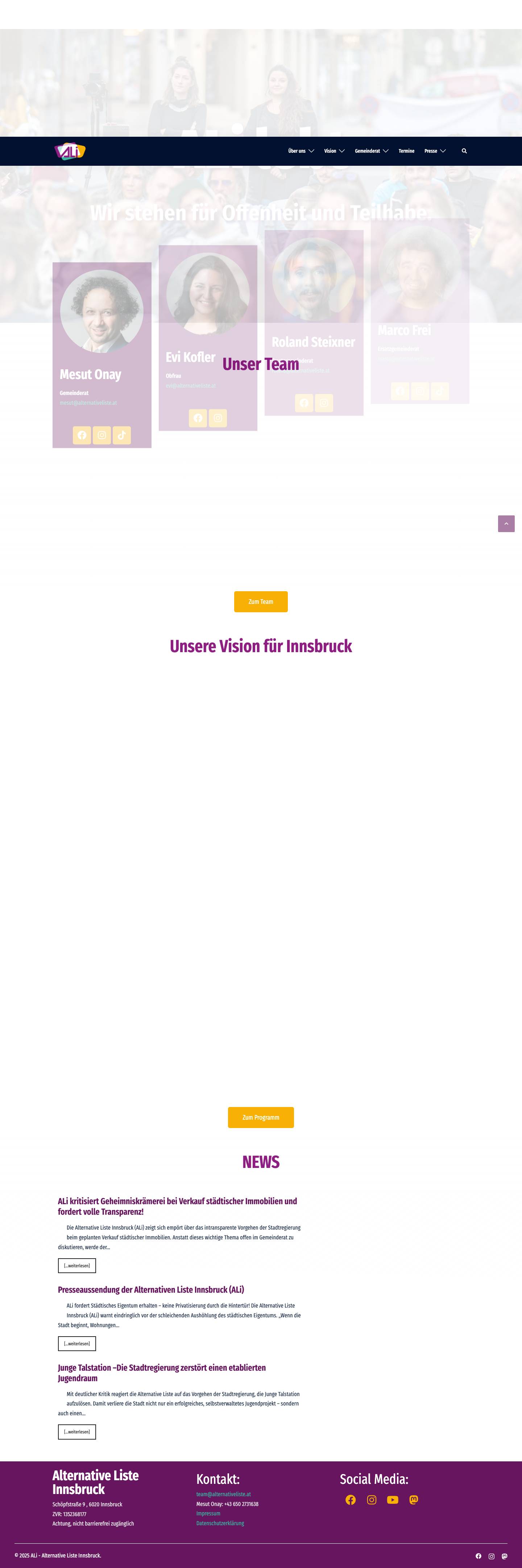 ALi – Alternative Liste Innsbruck – lebt – bewegt – verbindet - Full Screenshot