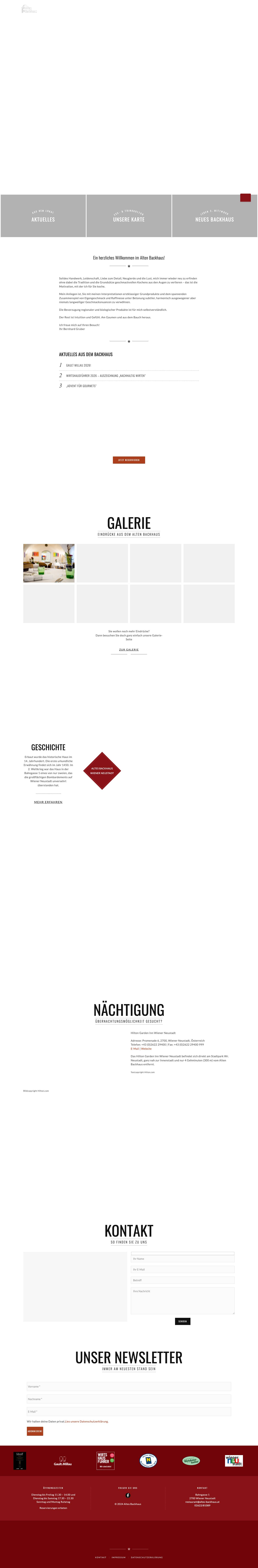 Altes Backhaus – Restaurant in Wiener Neustadt – Altes Backhaus – Restaurant in Wiener Neustadt - Full Screenshot