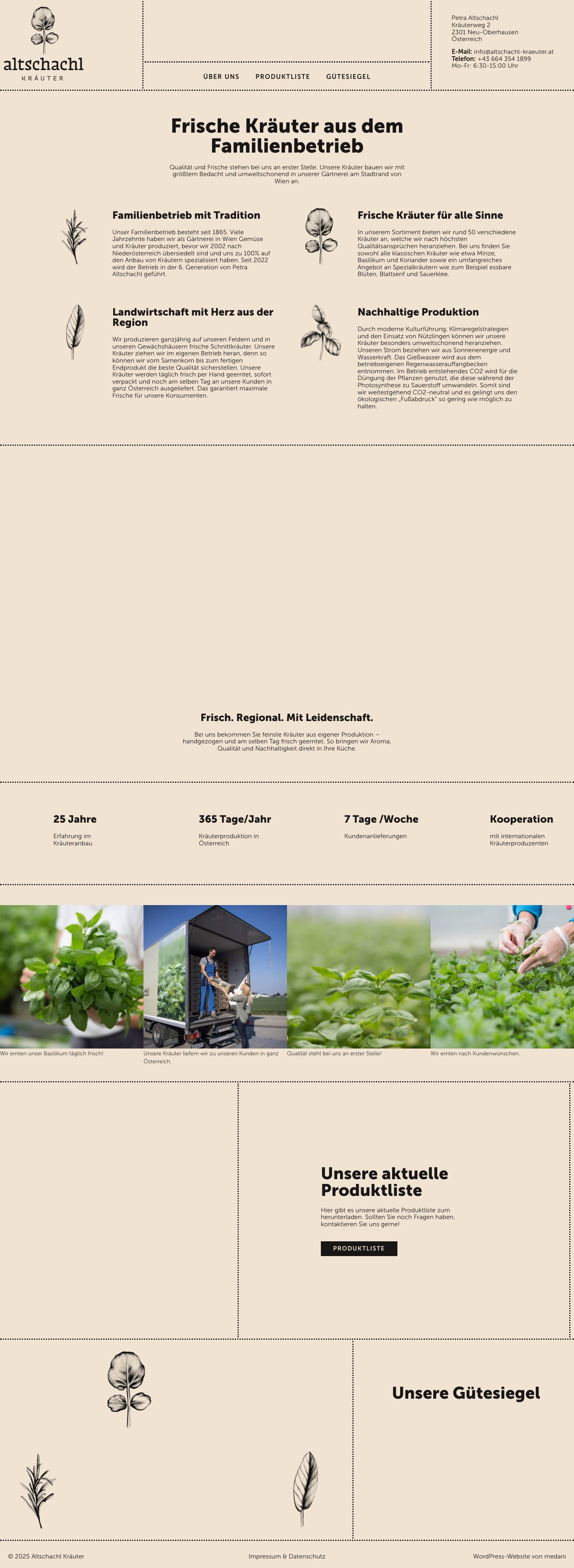 Startseite - Altschachl Kräuter - Full Screenshot