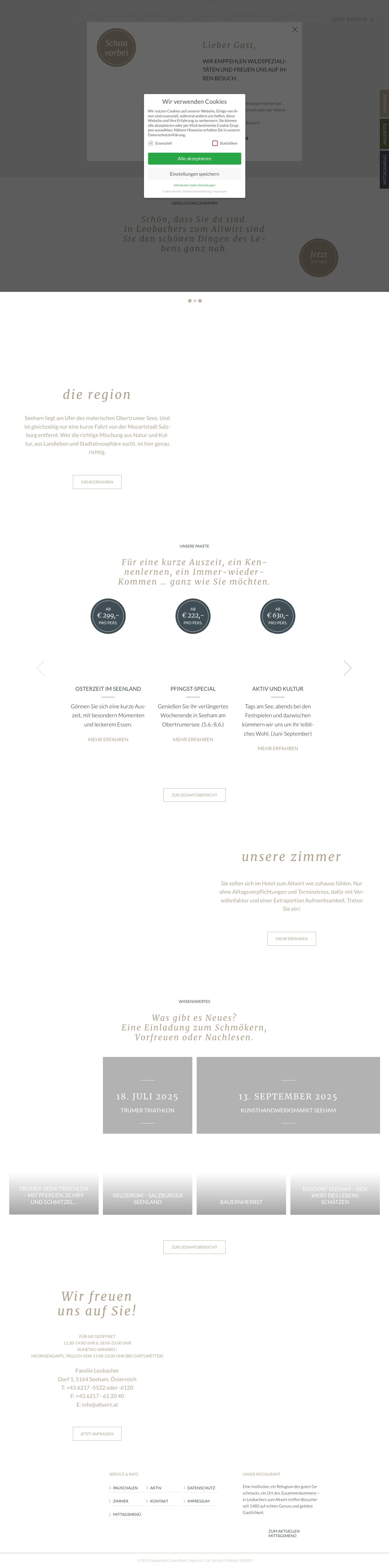 Leobachers zum Altwirt | Hotel, Restaurant, Heurigengartl - Full Screenshot