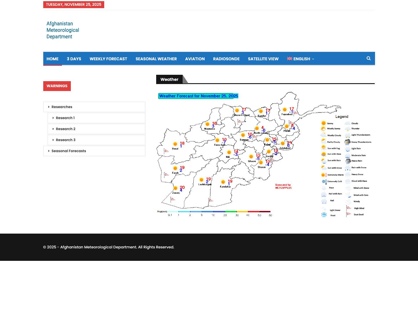 Home - Afghanistan Meteorological Department - Full Screenshot